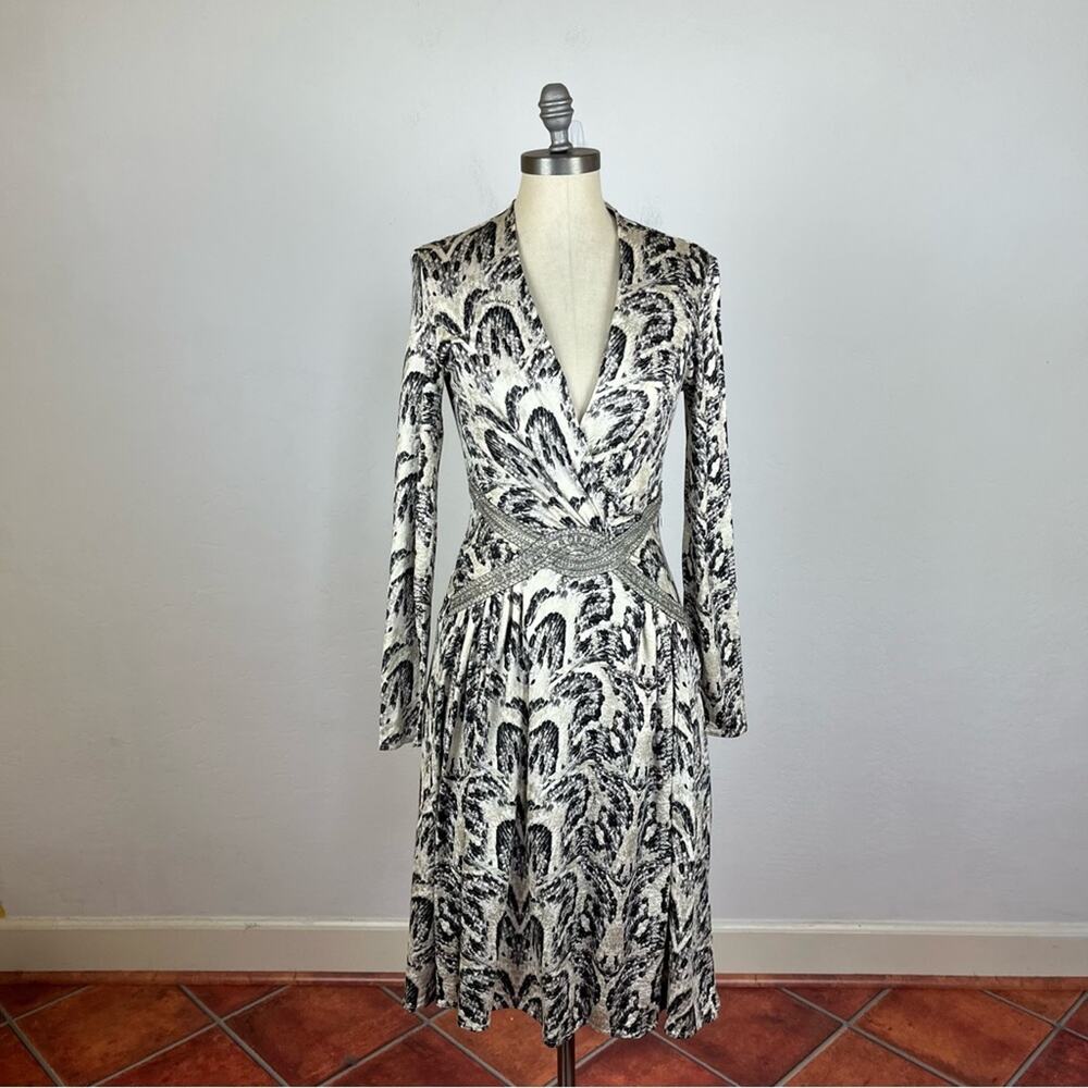 Roberto Cavalli Beige Spotted Sequins Party Dress 2000s